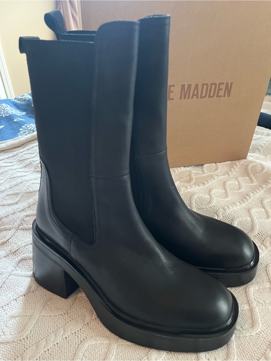 Steve Madden Shoes - Steve Madden Women's Black 3 inch Flynn Leather Boots Various Sizes